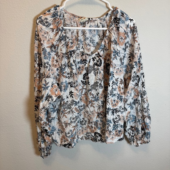 ANA A New Approach Floral Print Long Sleeve Blouse Top Womens 2X - Picture 1 of 4